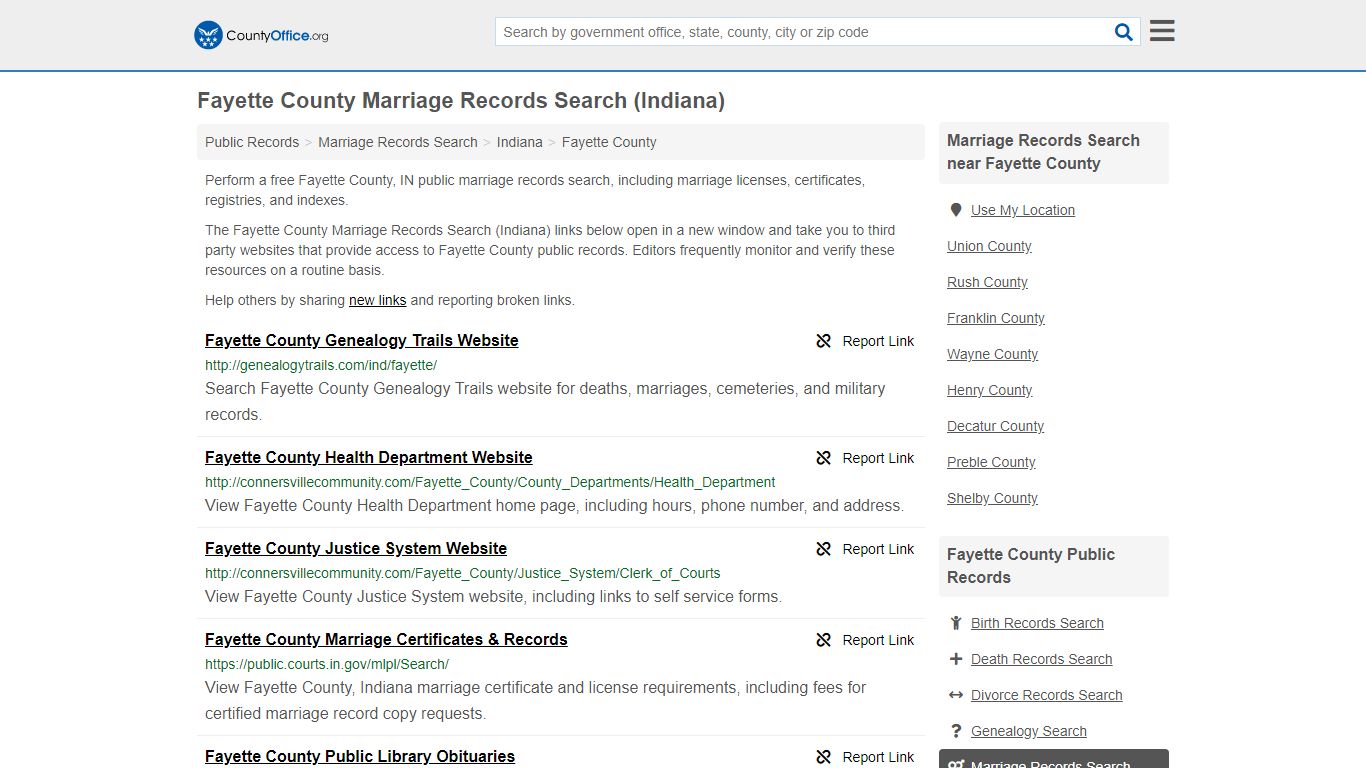 Marriage Records Search - Fayette County, IN (Marriage ...